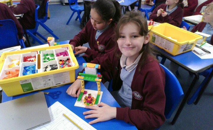 Image of This morning we have designed and made Lego stands for our micro:bits.
